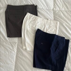 Stylish Shorts Trio in Black, White, and Navy